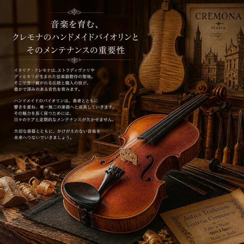 音楽を育む、クレモナのハンドメイドバイオリンとそのメンテナンスの重要性