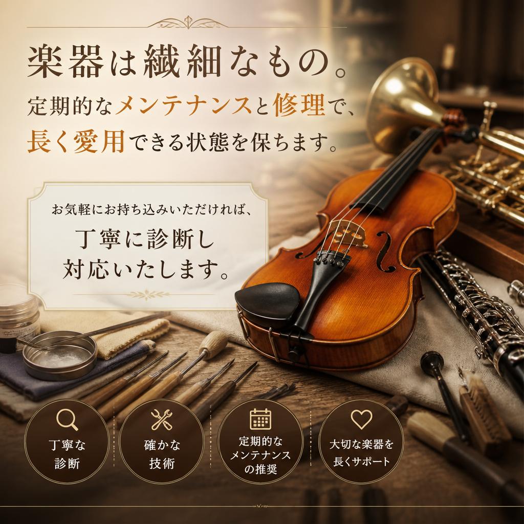 楽器修理・メンテナンスで安心サポート