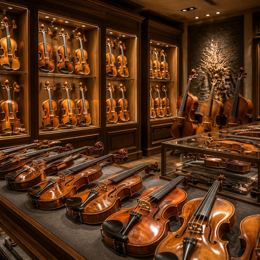 弦楽器専門店のラインアップ